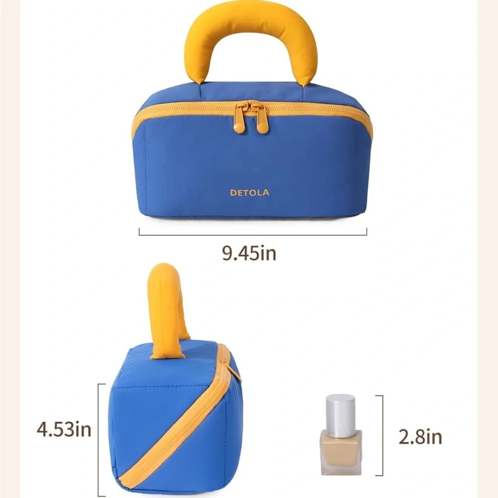 Blue & Yellow Makeup Organizer Bag